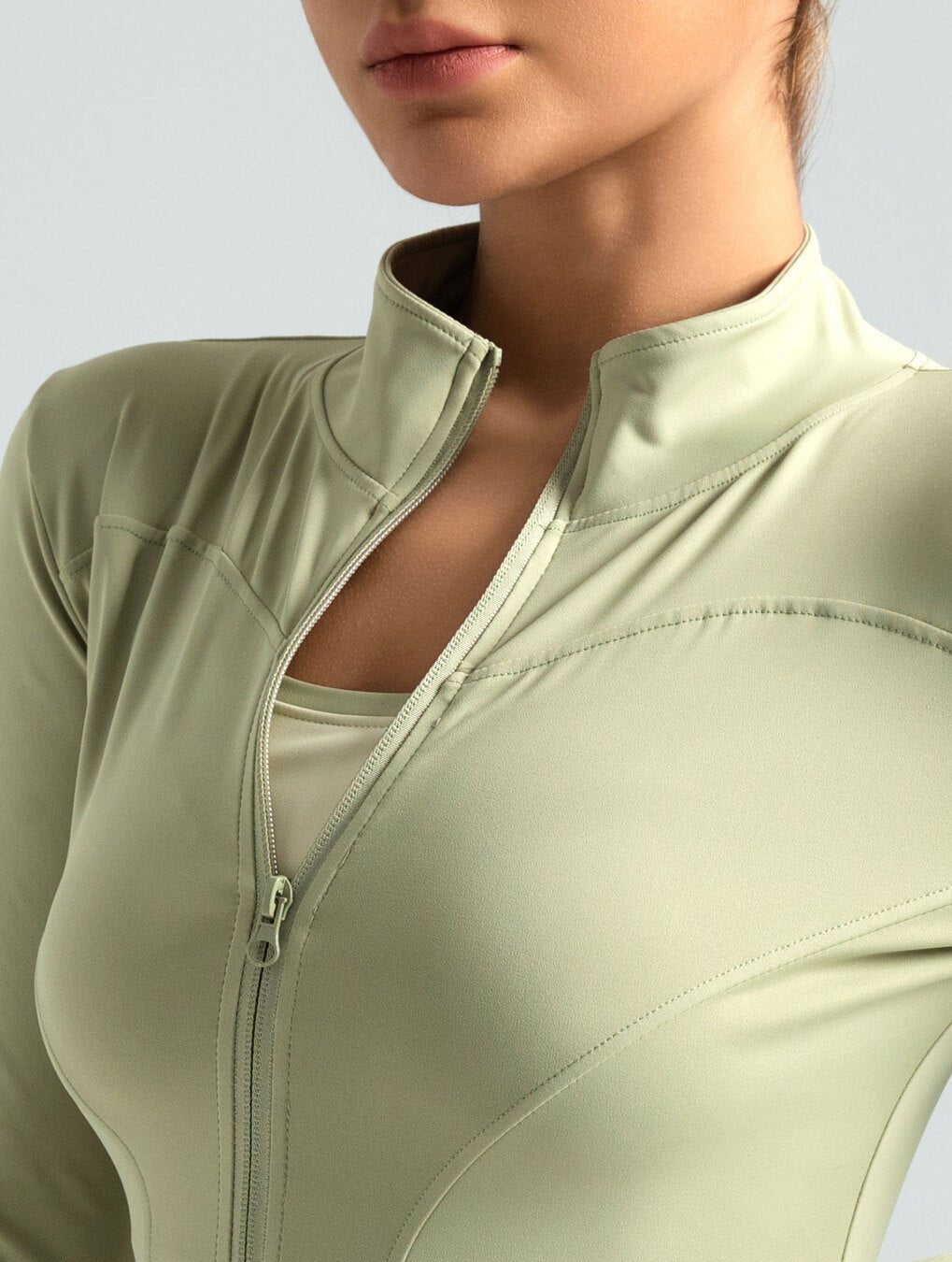 Zip - Up Slim Fit Long Sleeve | Thumbhole Sports Jacket | Stylish Workout & Yoga Top - Women's Activewear by Ceecile